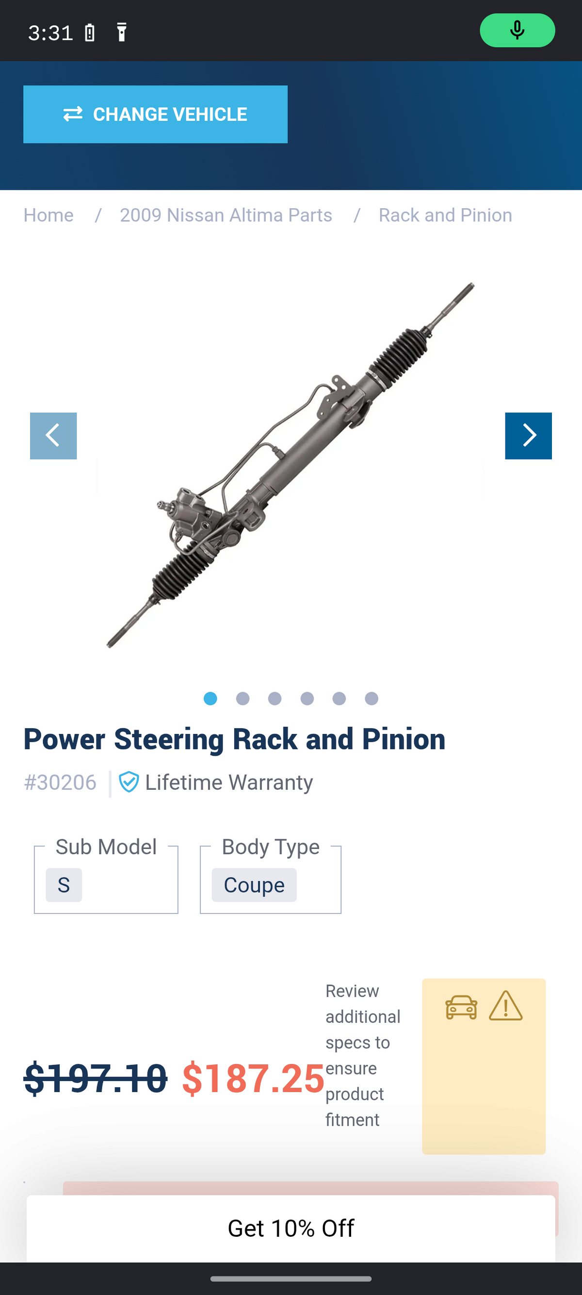 2007-2013 Nissan Altima Power Steering Rack and Pinion Assembly 🚘⚙️
