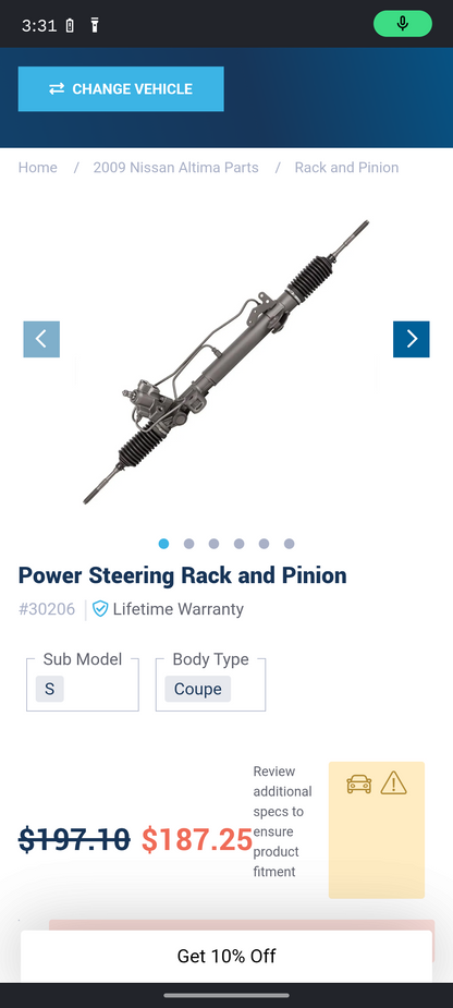 2007-2013 Nissan Altima Power Steering Rack and Pinion Assembly 🚘⚙️