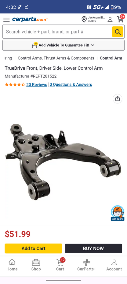 1996-2002 Toyota 4Runner Front Driver Side Lower Control Arm (Left LH) 🚘🔩