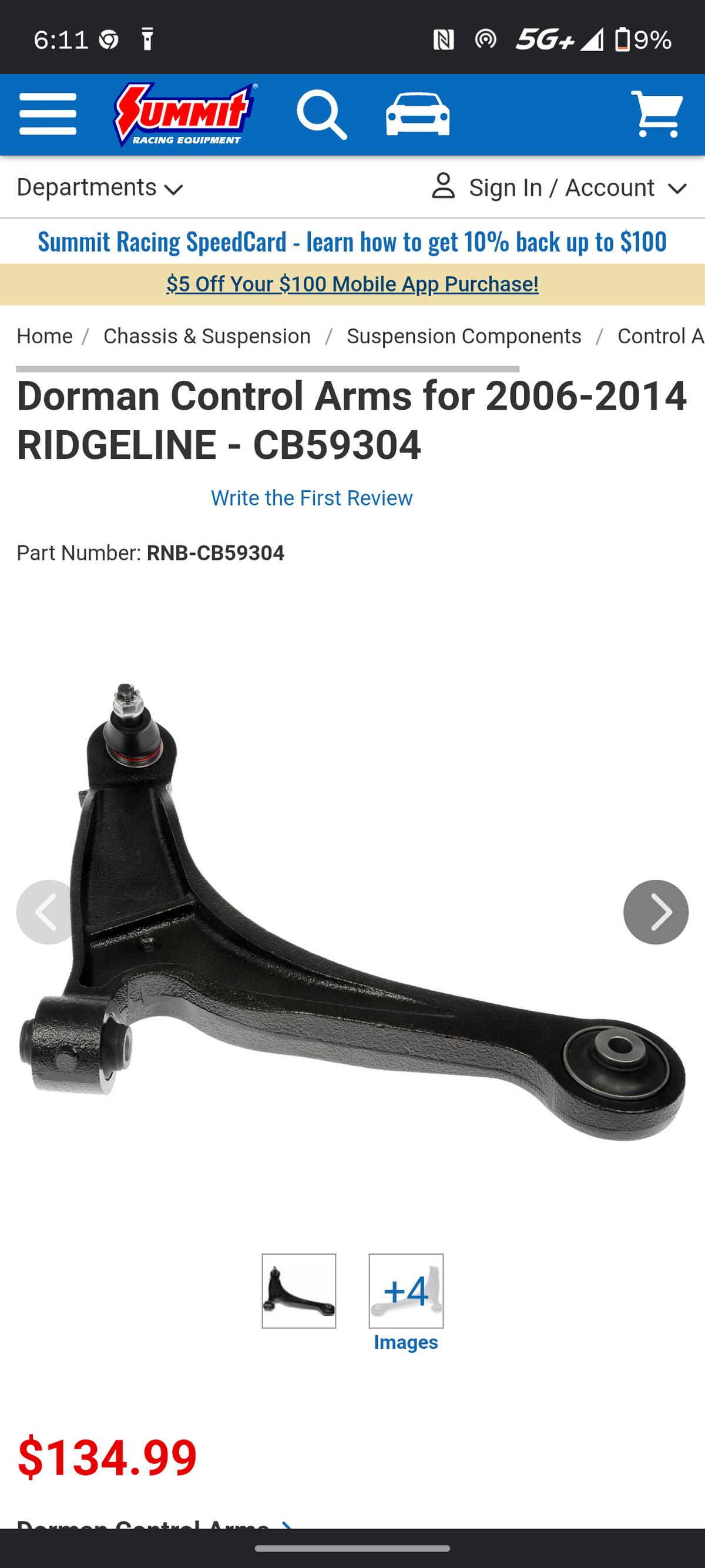 2006-2014 Honda Ridgeline Front Driver Side Lower Control Arm with Ball Joint Assembly 🚘🔩