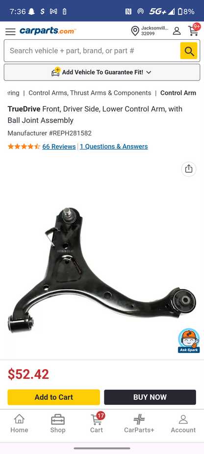 2007-2012 Hyundai Santa Fe & 2011-2013 Kia Sorento Front Driver Side Lower Control Arm Assembly with Ball Joint & Bushing 🚘🔩
