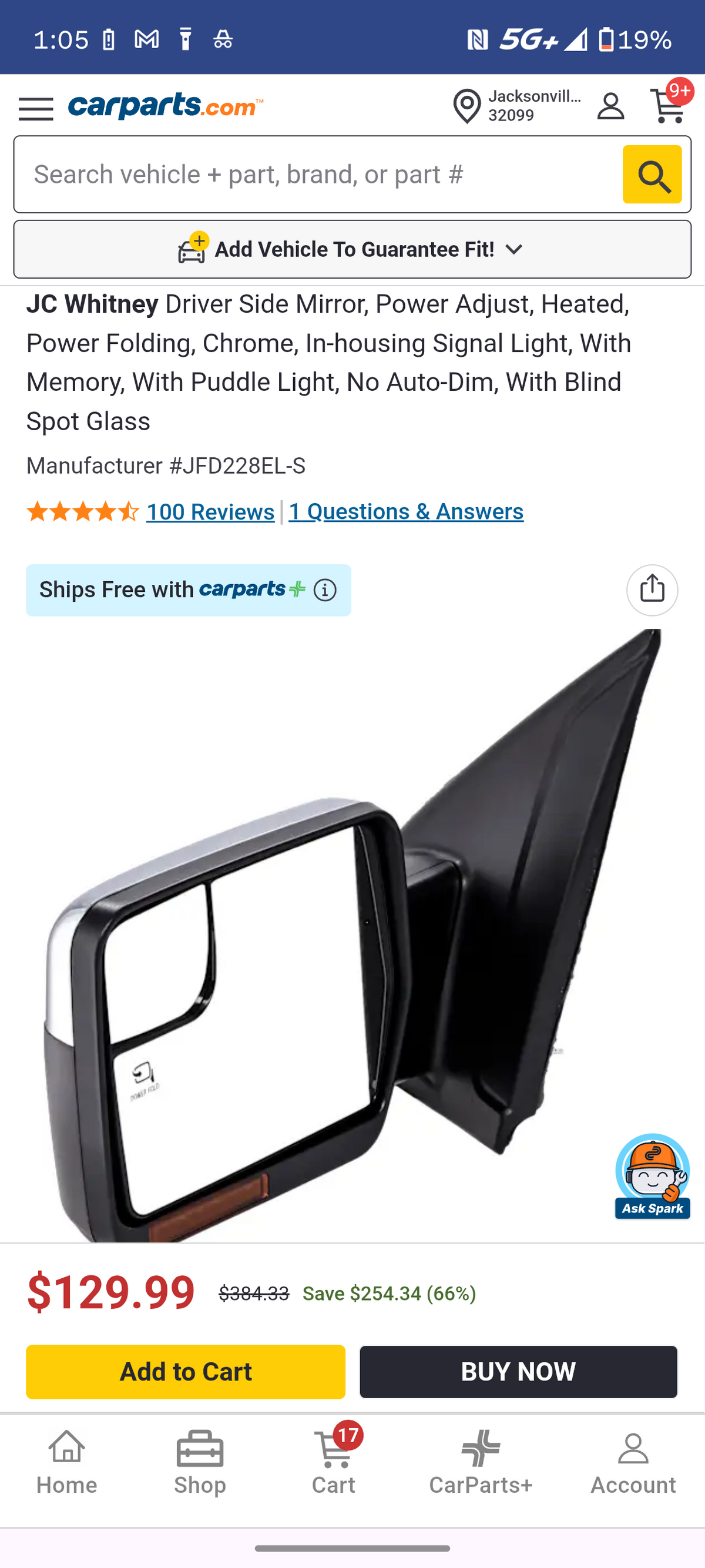 2011-2014 Ford F-150 Driver Side Power Heated Folding Chrome Mirror with Signal & Puddle Light (Left LH) 🚘🪞