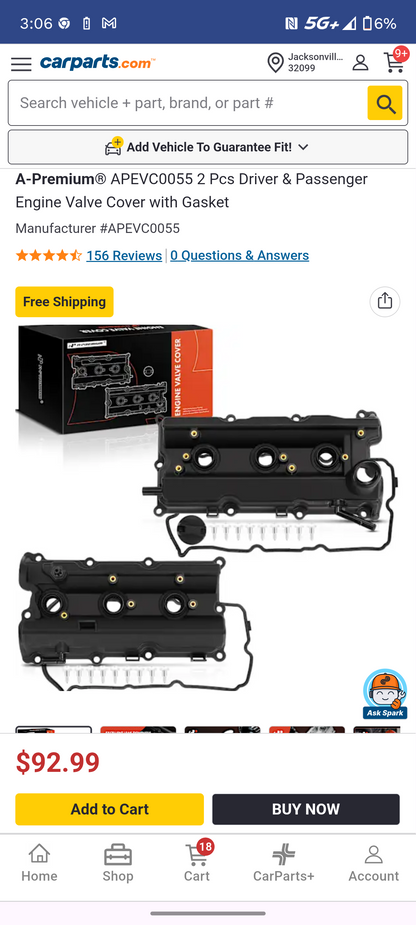 2003-2008 Nissan 350Z & Infiniti G35, M35, FX35 3.5L V6 Driver & Passenger Engine Valve Covers Pair with Gaskets & Hardware 🚘⚙️