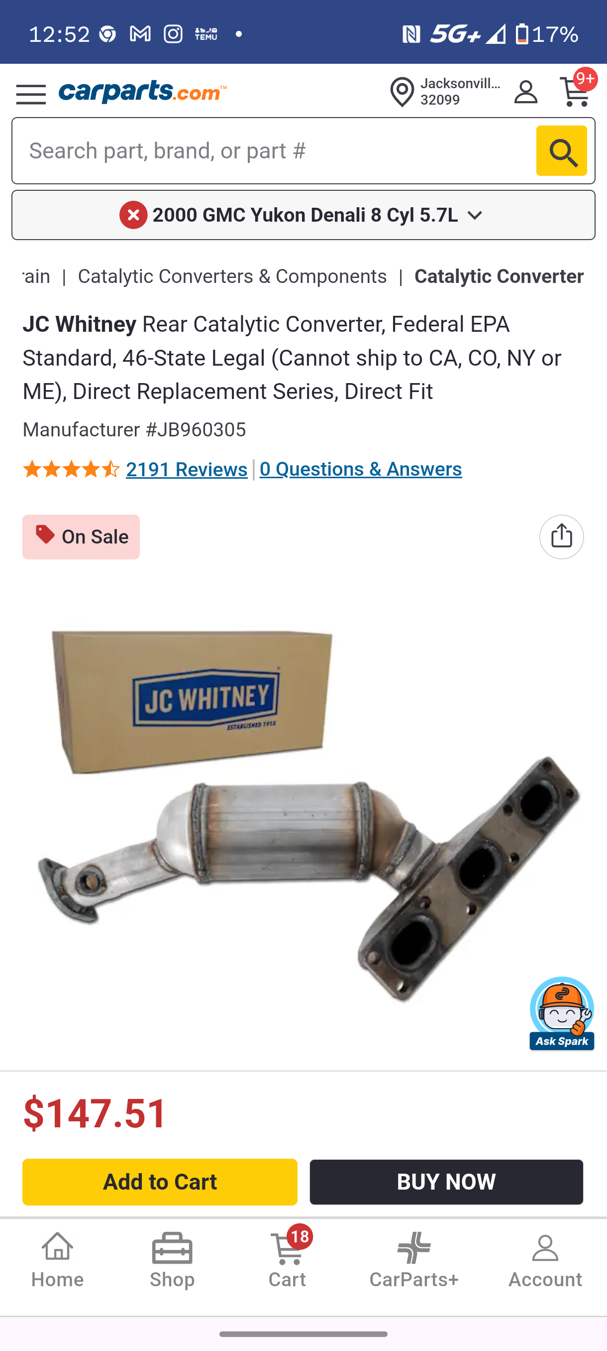 2001–2006 BMW 325i / 325Ci / 330i / 330Ci (2.5L & 3.0L) Rear Exhaust Manifold Catalytic Converter 🚘🔧