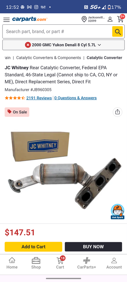 2001–2006 BMW 325i / 325Ci / 330i / 330Ci (2.5L & 3.0L) Rear Exhaust Manifold Catalytic Converter 🚘🔧