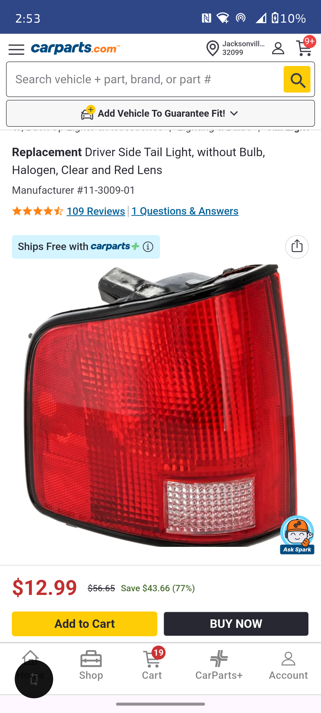 1994–2004 Chevrolet S10 / GMC Sonoma / Isuzu Hombre Driver Side Halogen Tail Light Assembly 🚘💡