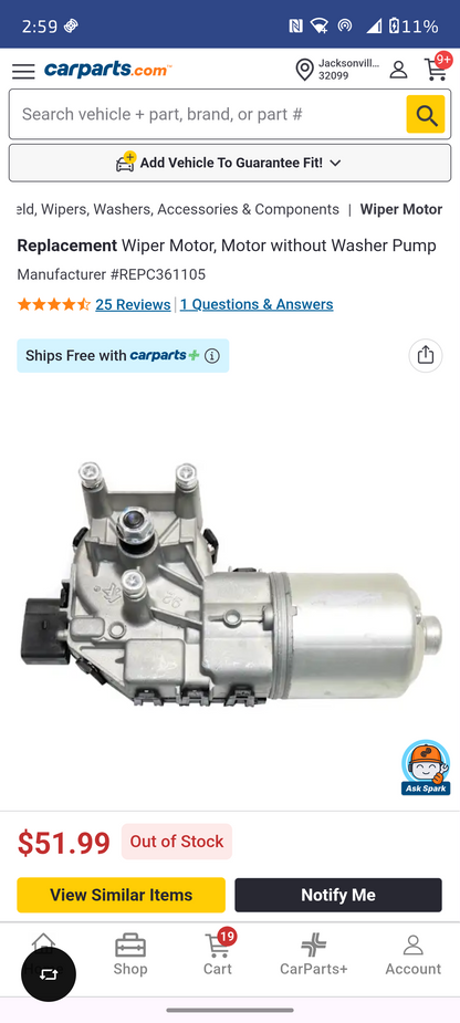 2005–2020 Chrysler / Dodge / Buick / Chevrolet / GMC / Pontiac / Saturn Front Windshield Wiper Motor 🚘⚡