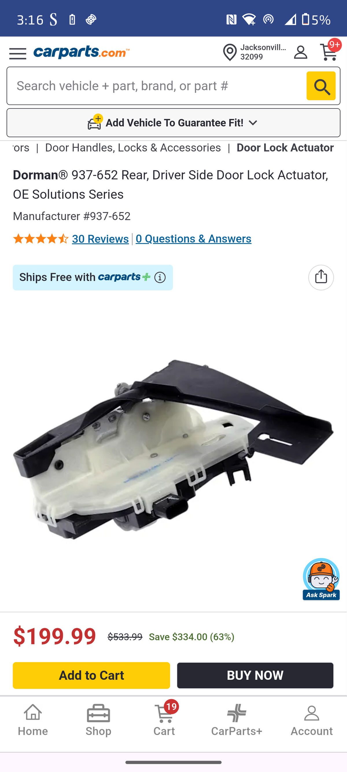 2008–2012 Ford Escape / Mercury Mariner Rear Driver Side Door Lock Actuator Assembly (Dorman OE Solutions 937-652) 🚘⚡
