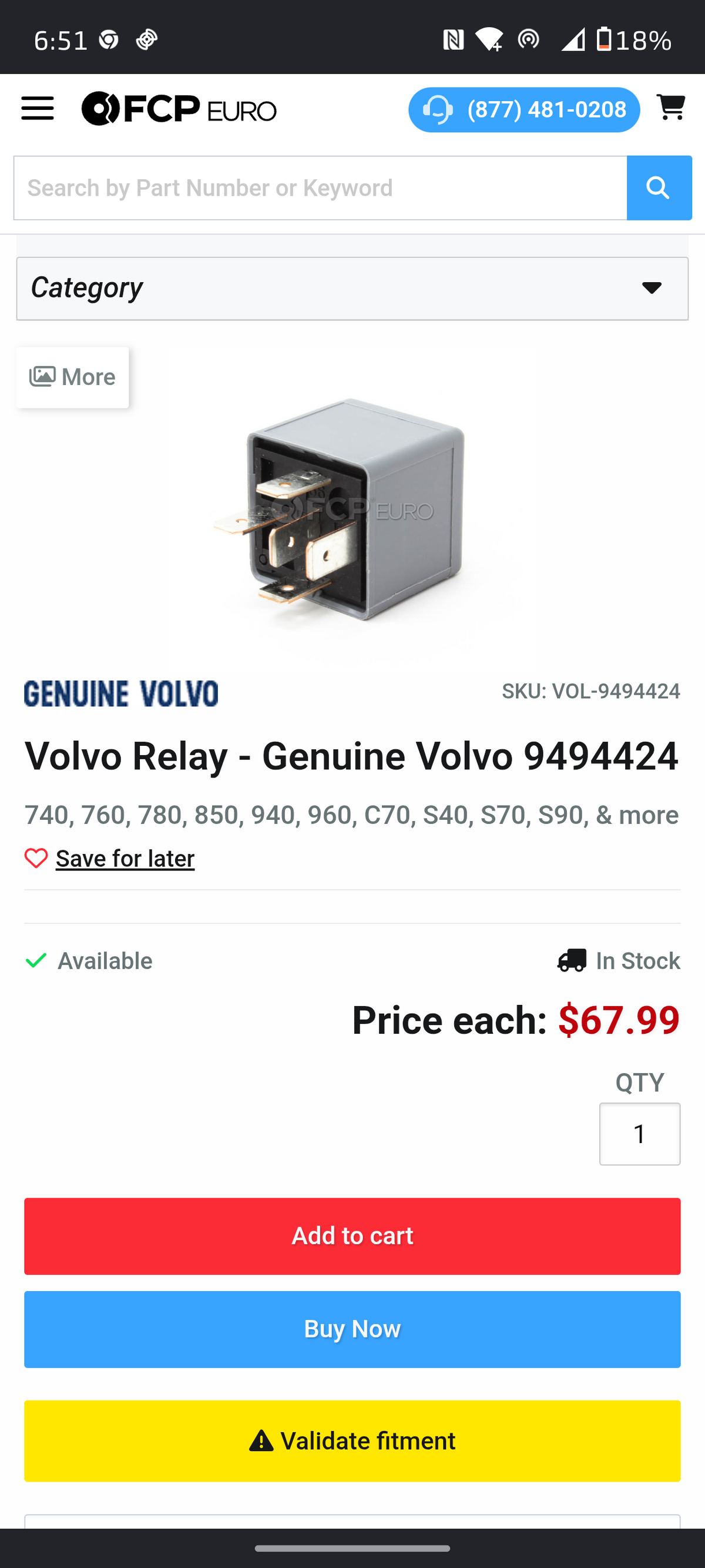 1985–2004 Volvo Multi-Purpose System Relay (Genuine OE 9494424) 🚘⚡