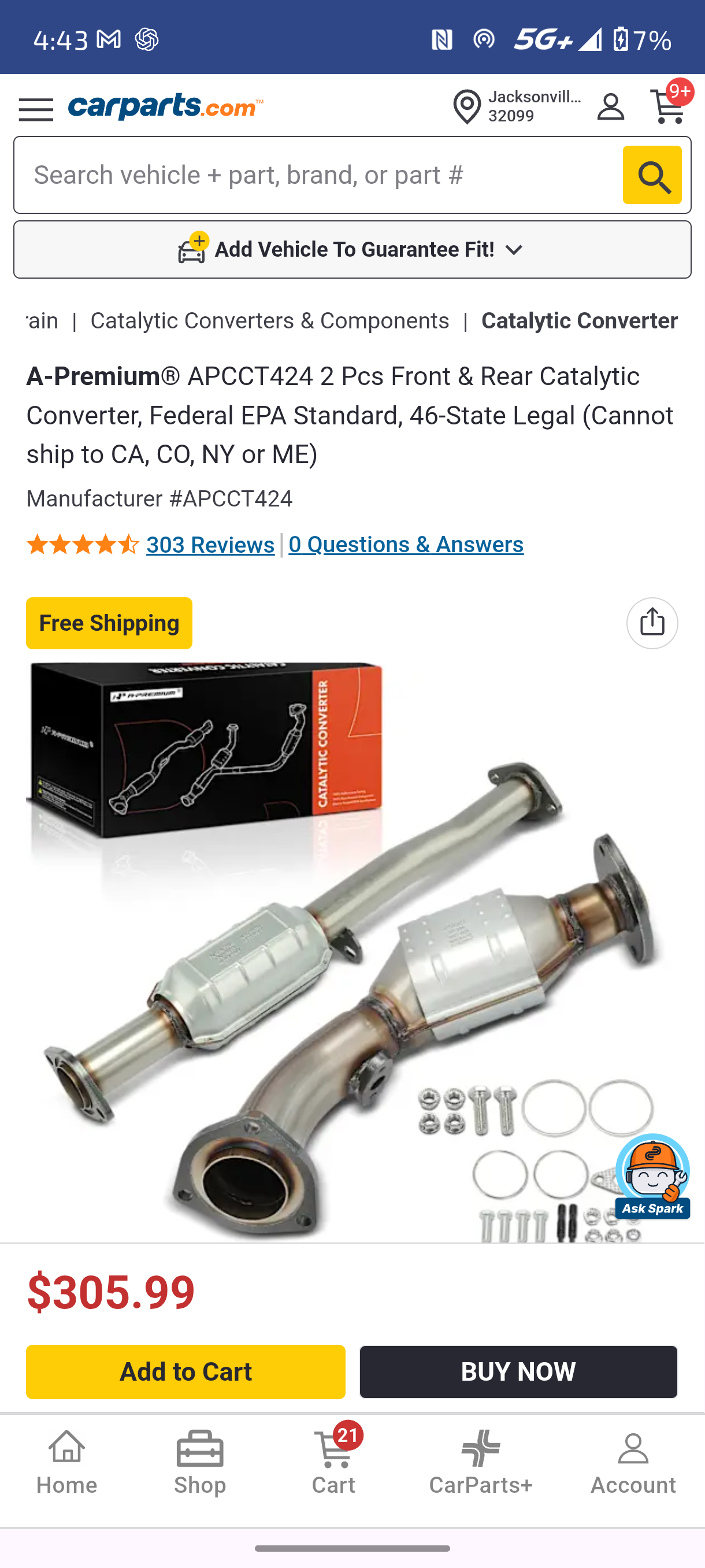2000–2004 Toyota Tacoma 3.4L V6 Front & Rear Catalytic Converter Set 🚗⚡