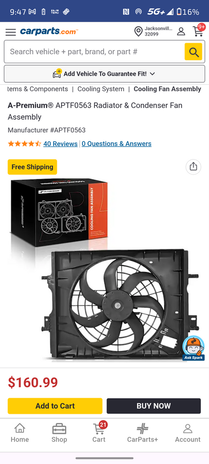 2018–2023 Nissan Kicks / 2020–2024 Nissan Versa Radiator & Condenser Fan Assembly 🚘⚙️
