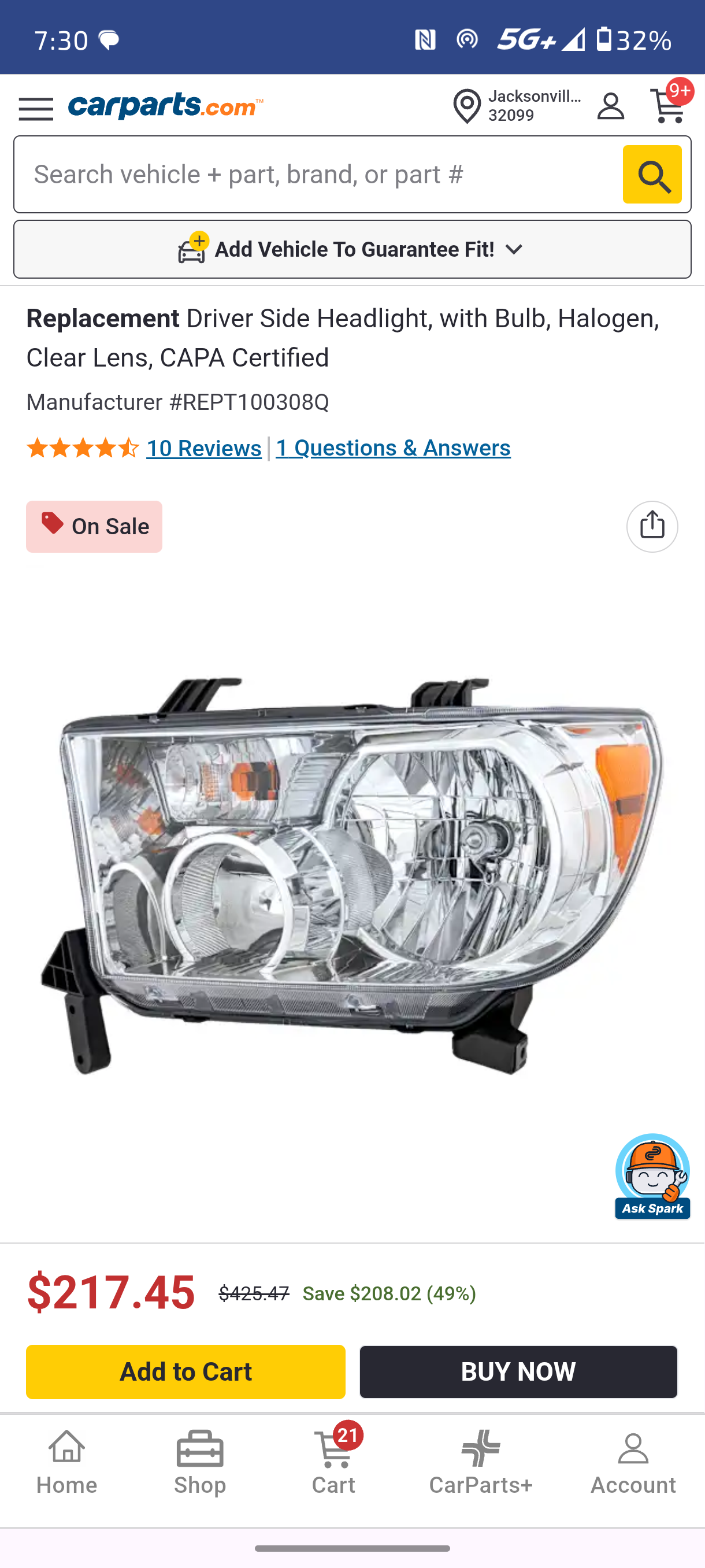 2007–2013 Toyota Tundra / 2008–2017 Sequoia Driver Side Halogen Headlight Assembly (CAPA Certified) 🚘⚙️