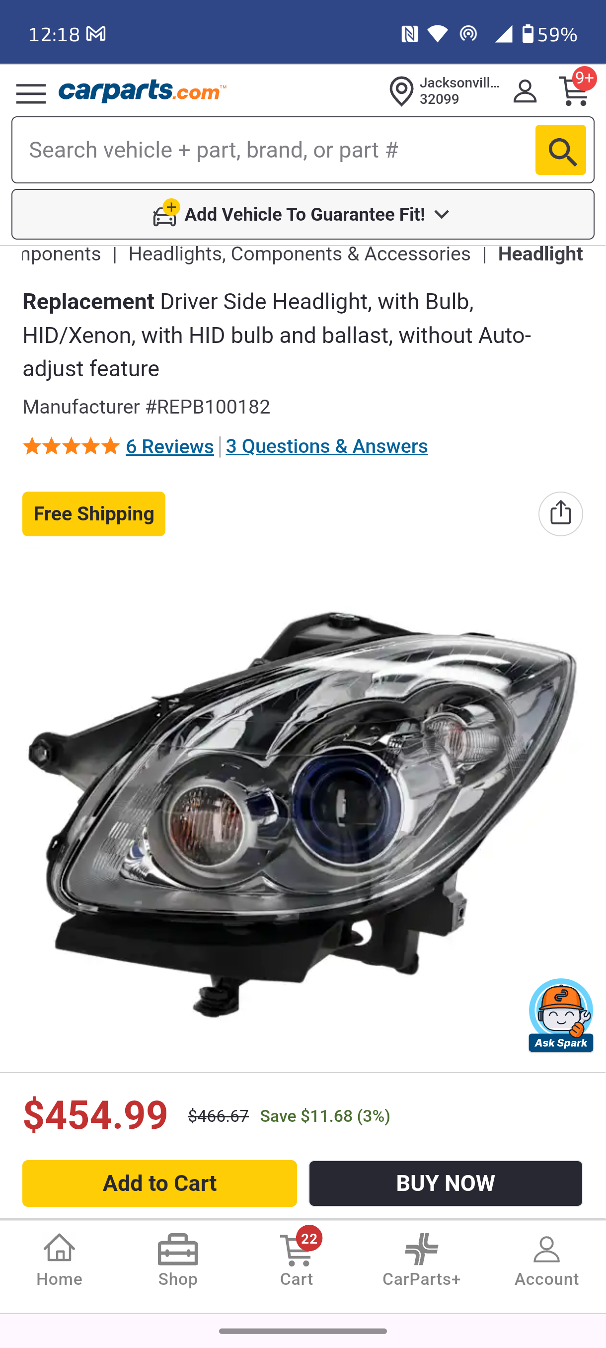 2008–2012 Buick Enclave Driver Side HID / Xenon Headlight Assembly (Complete with Bulb & Ballast) 🚘💡