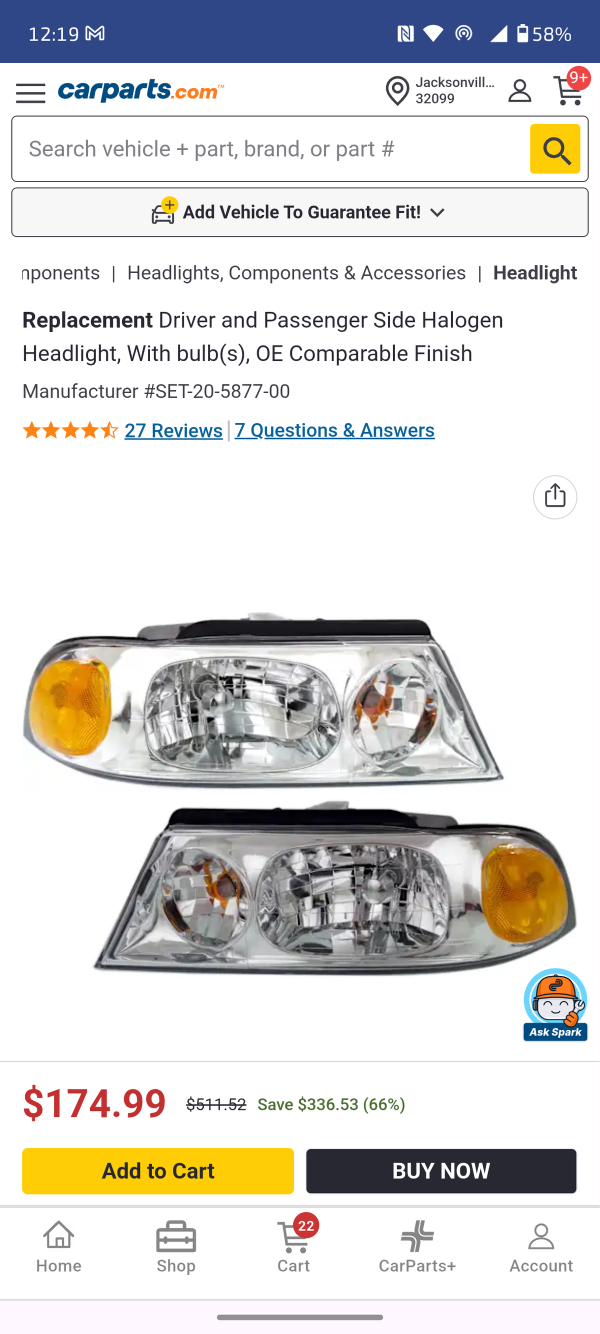 1998–2002 Lincoln Navigator & 2002 Lincoln Blackwood Driver & Passenger Halogen Headlight Set 🚘💡