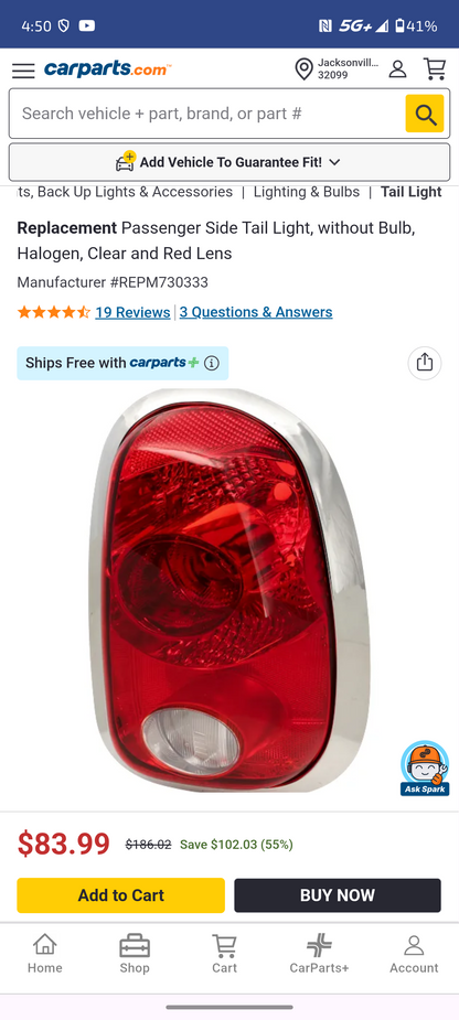 2011–2016 MINI Cooper Countryman Passenger Side Tail Light (Halogen) 🚘💡