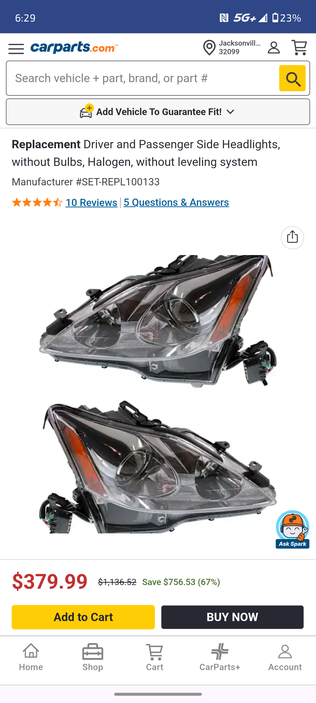 2006–2010 Lexus IS250 & IS350 Driver & Passenger Side Headlight Pair Assembly (Halogen) 🚘💡1284872228688