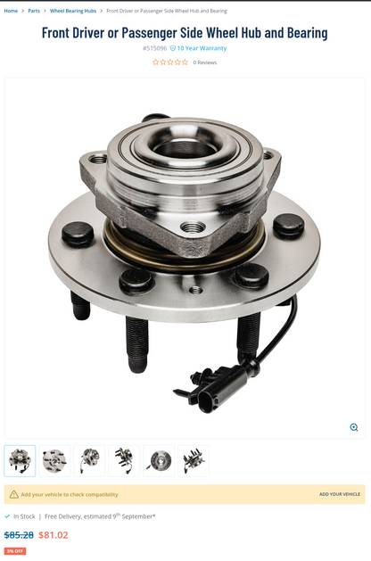2007–2014 Chevy Silverado, Suburban, Tahoe, GMC Sierra, Yukon & Cadillac Escalade Front Wheel Hub & Bearing Assembly 🚘⚡