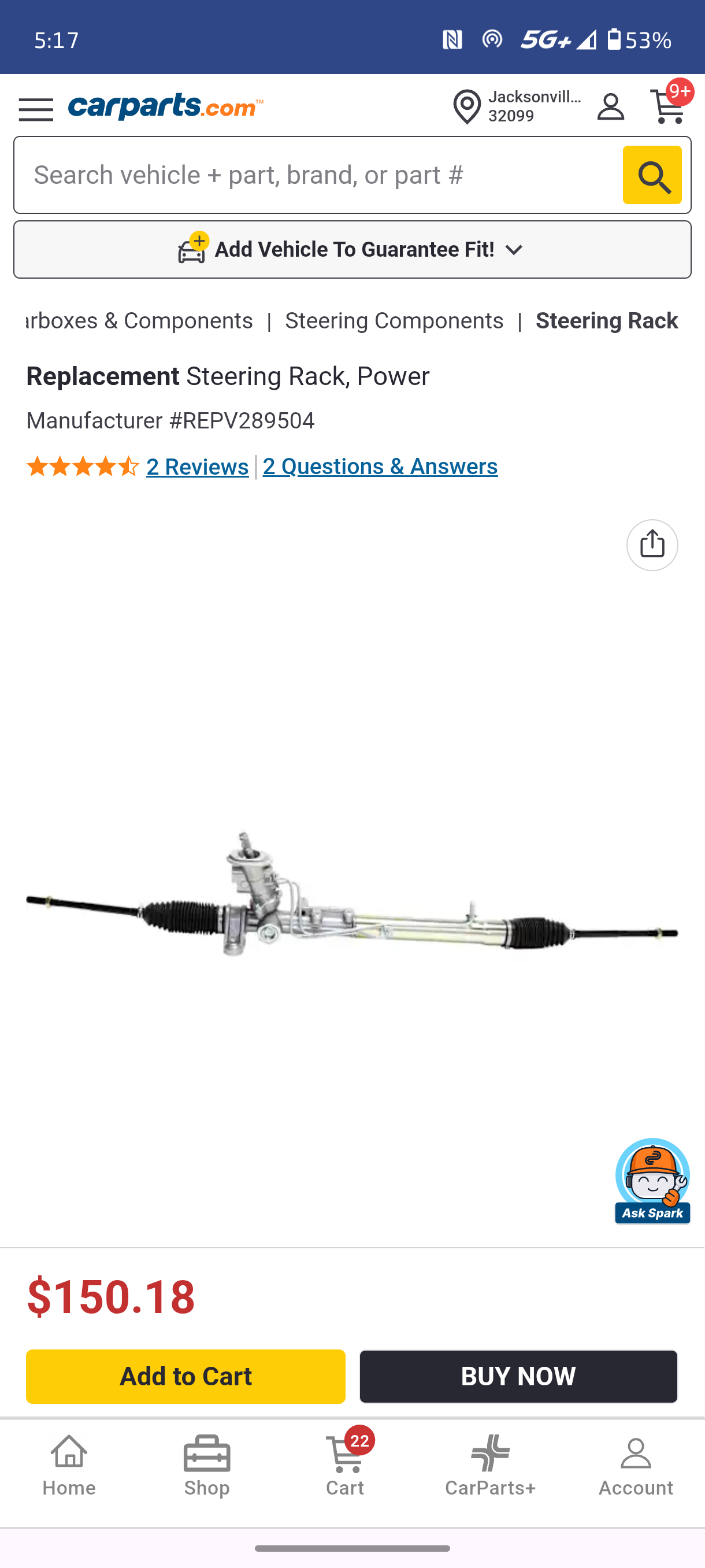 2000–2010 Volkswagen Jetta, Golf & Beetle Power Steering Rack and Pinion Assembly 🚘🛡️