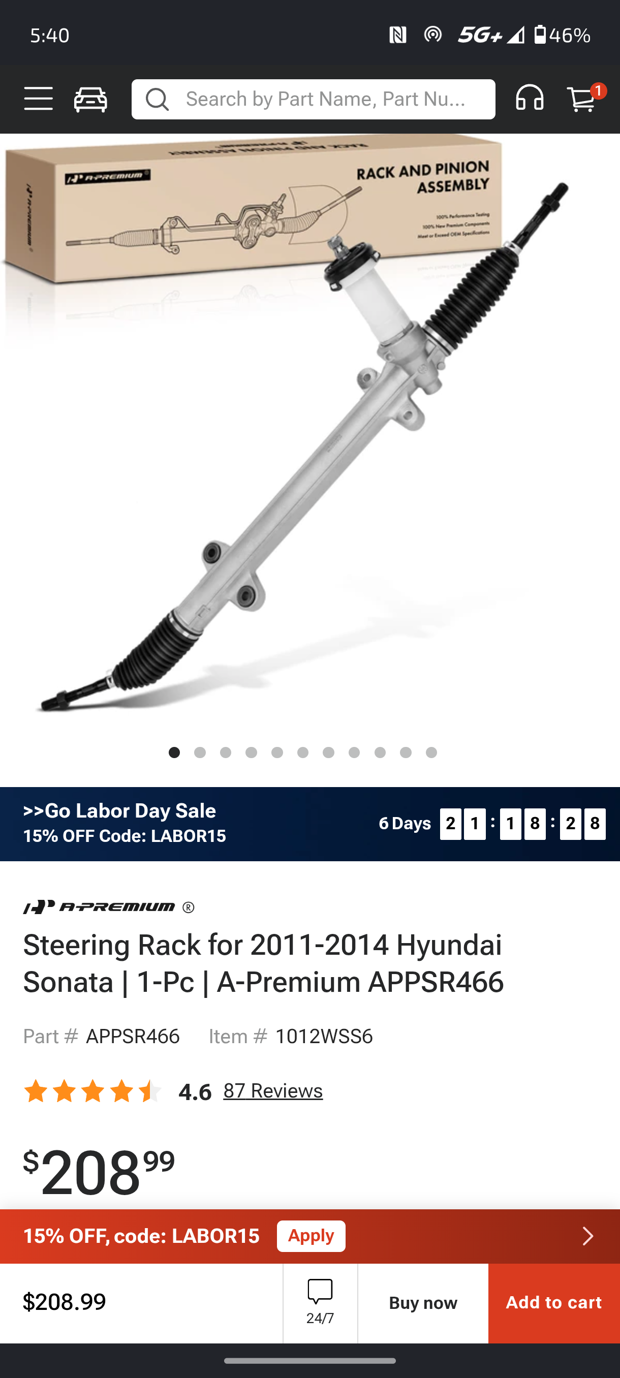 2011–2014 Hyundai Sonata & Kia Optima Manual/Electric Steering Rack and Pinion Assembly 🚘🛡️