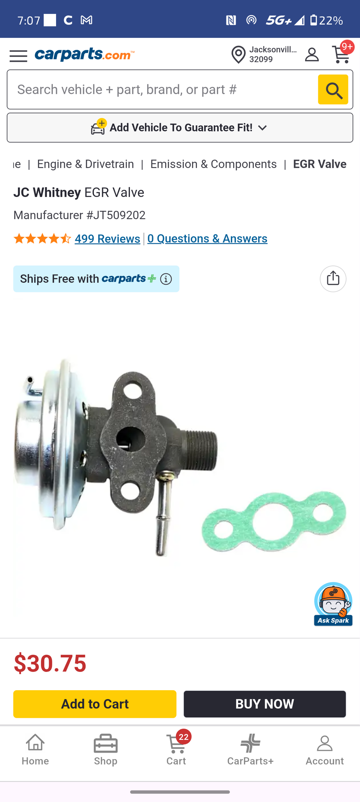 1996–1999 Toyota Celica, RAV4 & Camry Exhaust Gas Recirculation (EGR) Valve w/ Gasket 🚘💨