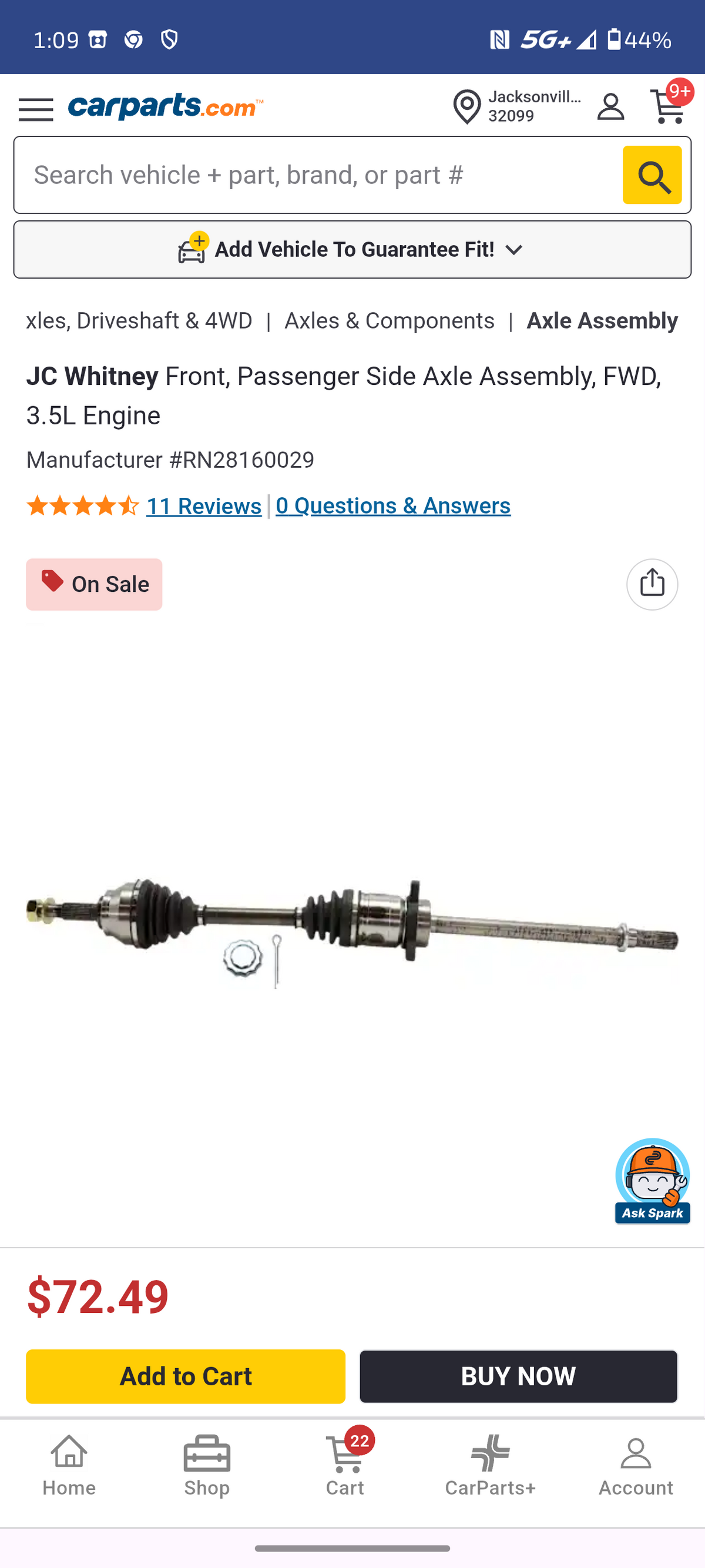 2003–2007 Nissan Murano 3.5L Front Passenger Side CV Axle Shaft Assembly (FWD ONLY) 🚘⚙️
