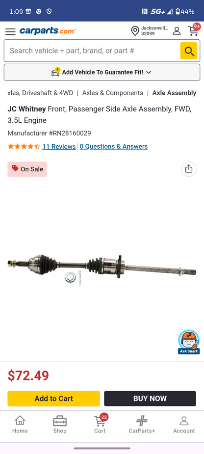 2003–2007 Nissan Murano 3.5L Front Passenger Side CV Axle Shaft Assembly (FWD ONLY) 🚘⚙️