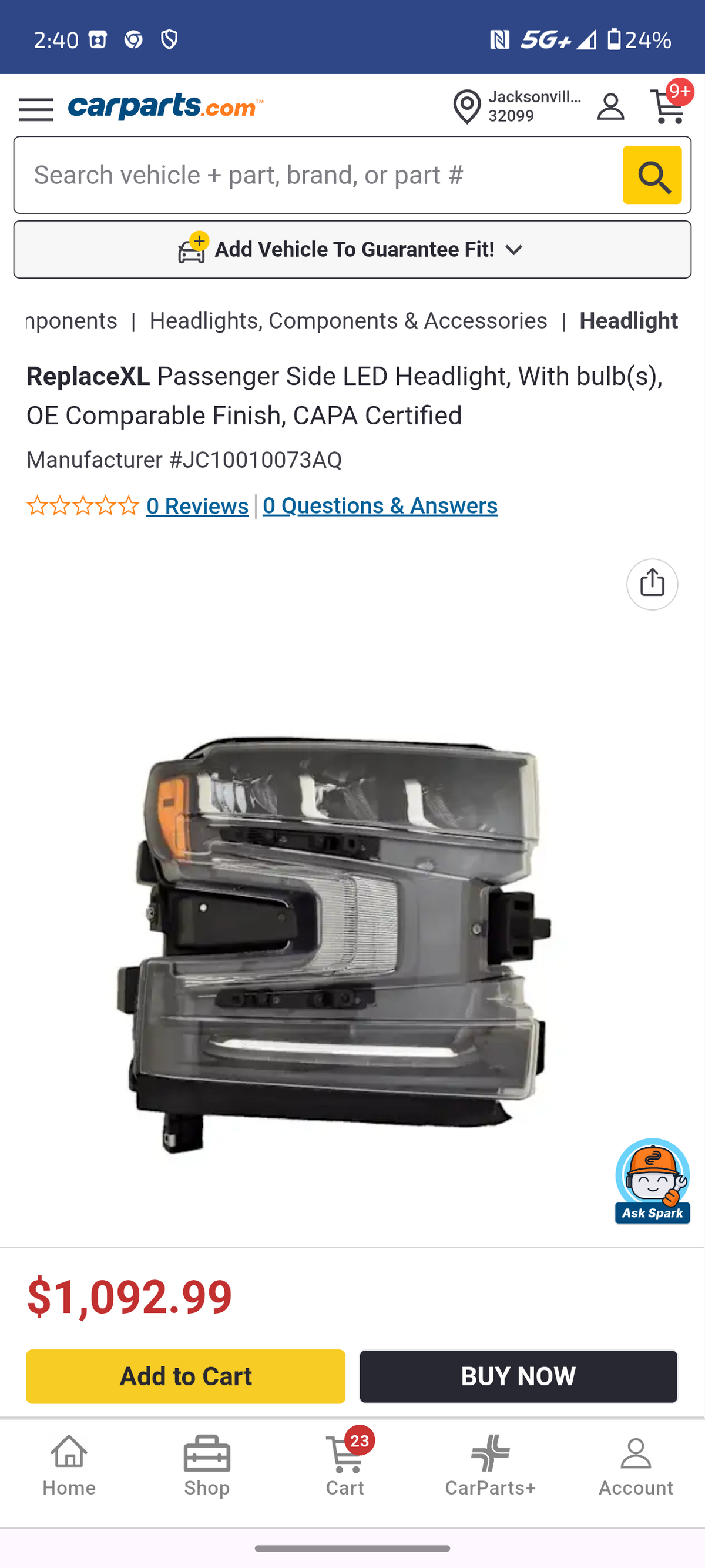 2019–2022 Chevy Silverado 1500 Passenger Side Factory LED Headlight Assembly (CAPA Certified) 🛻💡