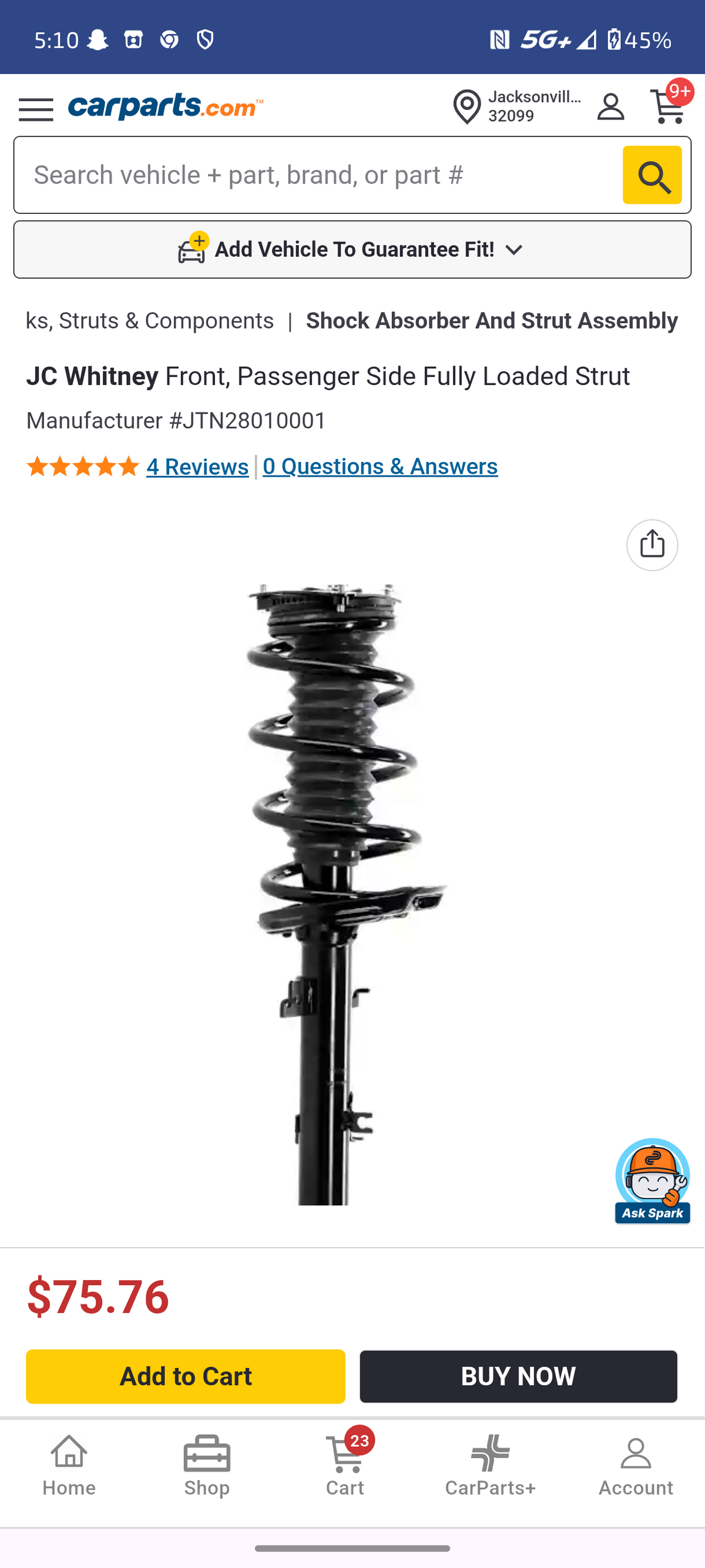2014–2020 Nissan Rogue Front Passenger Side Fully Loaded Quick-Strut Assembly 🚘🏎️