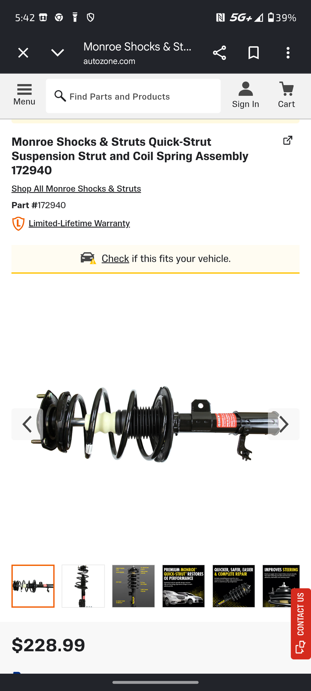 2012–2017 Toyota Camry Front Passenger Side Monroe Quick-Strut Assembly 🚘🏎️