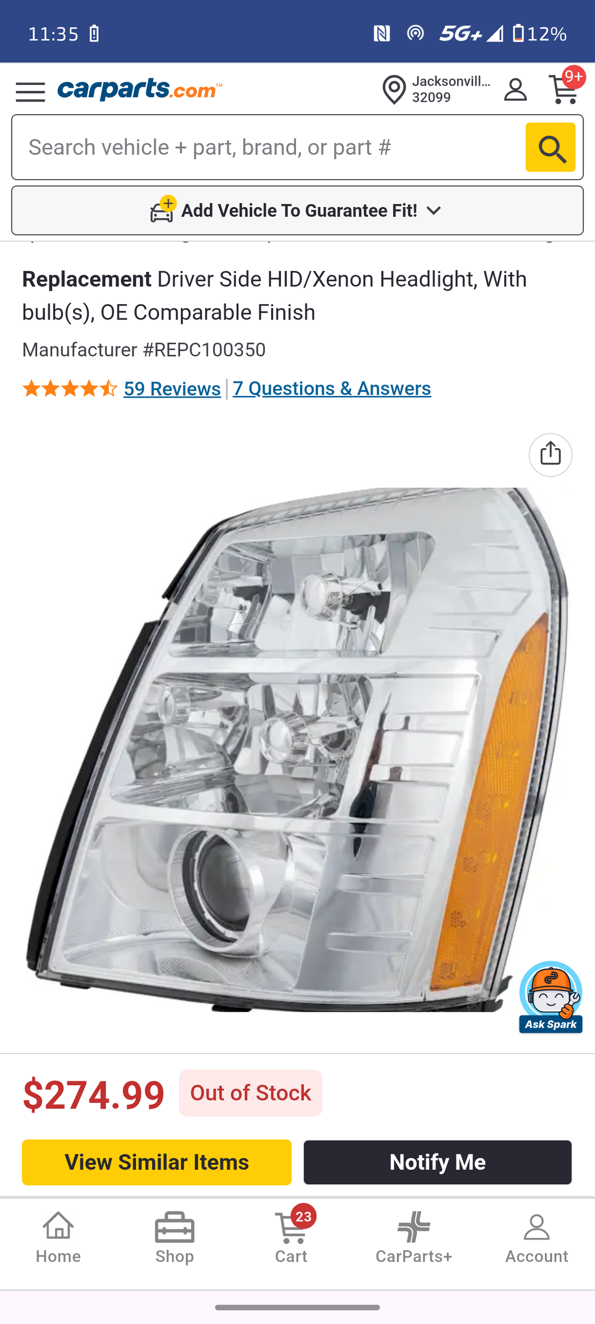 2007–2009 Chevrolet Suburban / GMC Yukon XL / Cadillac Escalade ESV/EXT Driver Side HID/Xenon Headlight Assembly 🚘⚙️