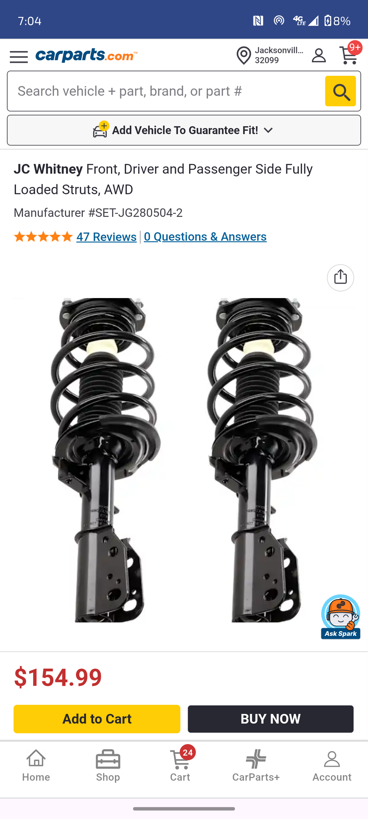2009–2017 Chevrolet Traverse GMC Acadia Buick Enclave Front Driver &amp; Passenger Side Loaded Strut Assembly Pair (AWD) 🚘⚙️