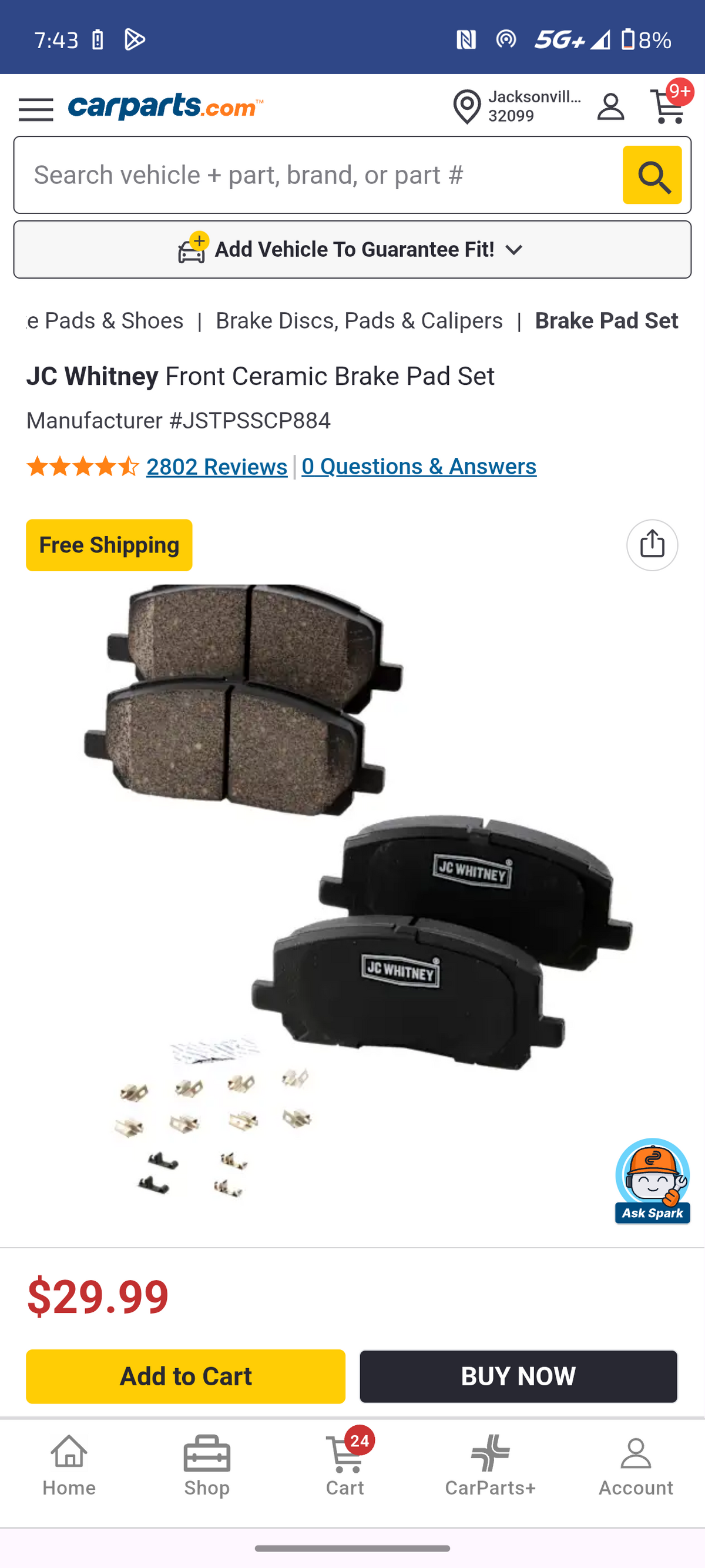 2001–2007 Toyota Highlander Front Ceramic Brake Pad Set 🛑🚘