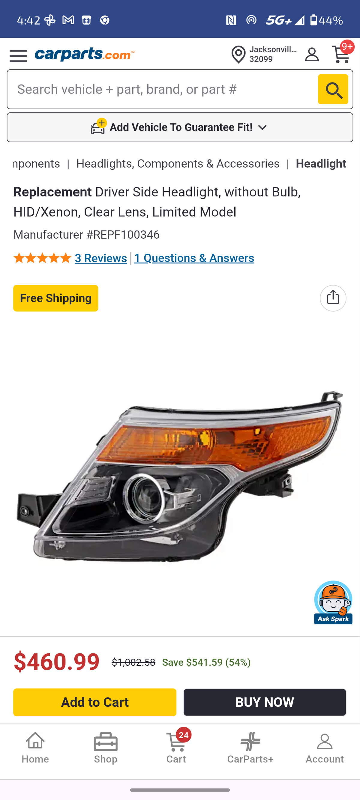 2011–2015 Ford Explorer Driver Side HID/Xenon Headlight Assembly 💡🚘