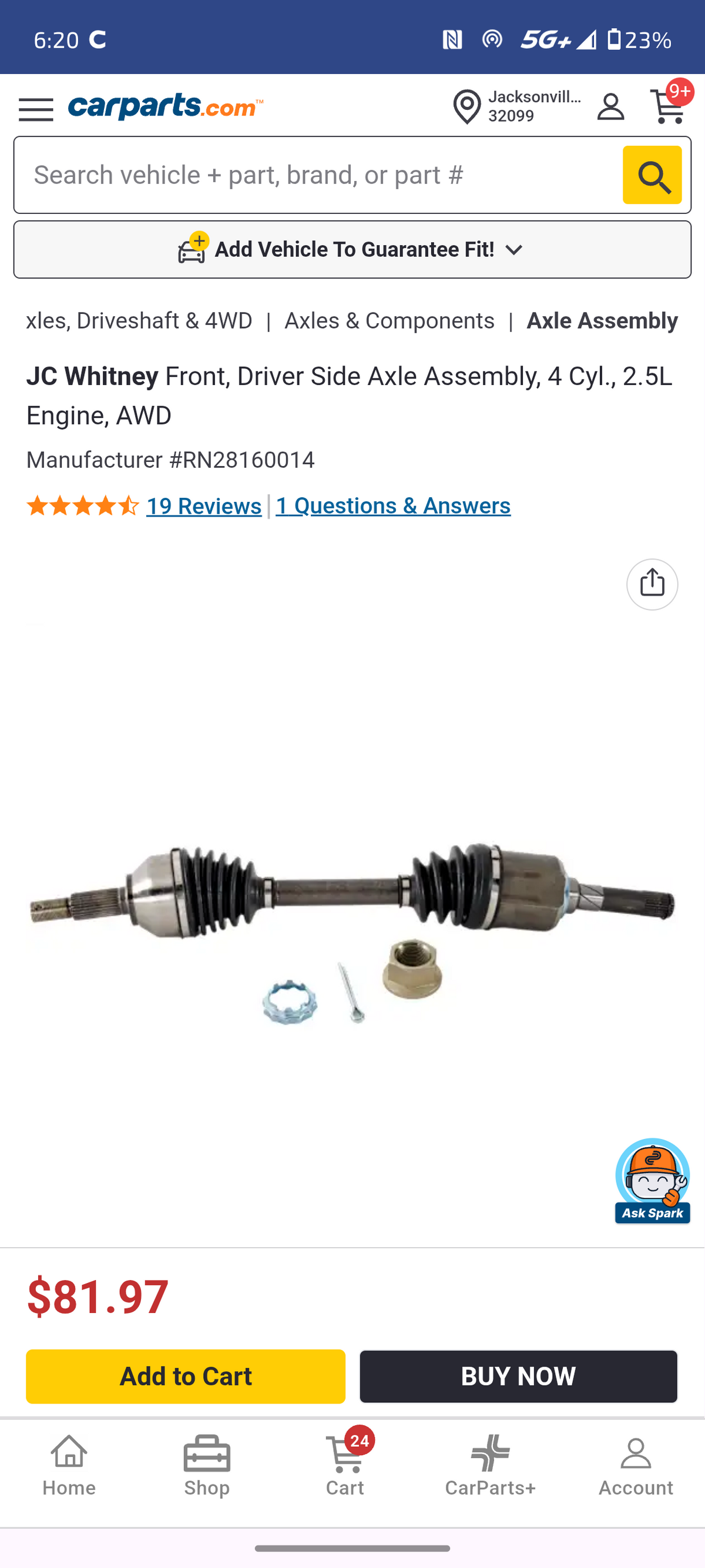2008–2015 Nissan Rogue Front Driver Side CV Axle Assembly ⚙️🚘