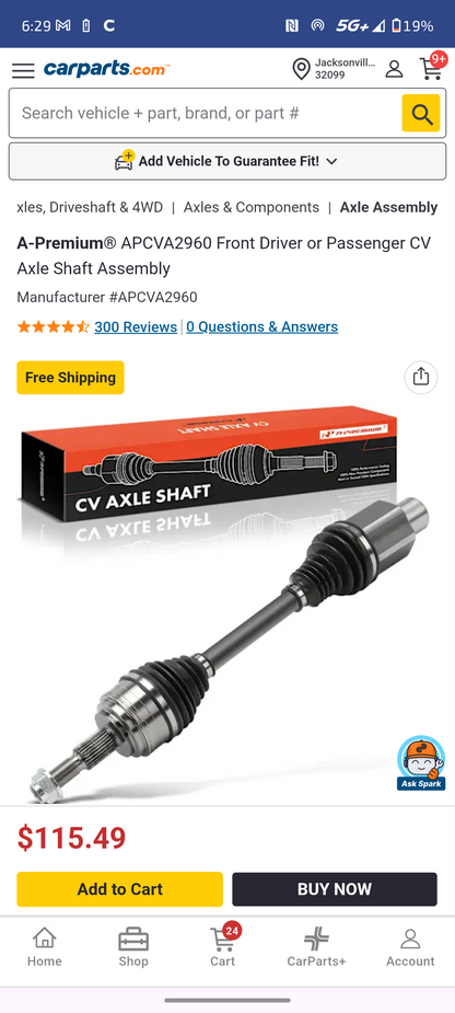 2020–2024 Ford Escape & 2021–2024 Bronco Sport Front CV Axle Shaft Assembly ⚙️🚘