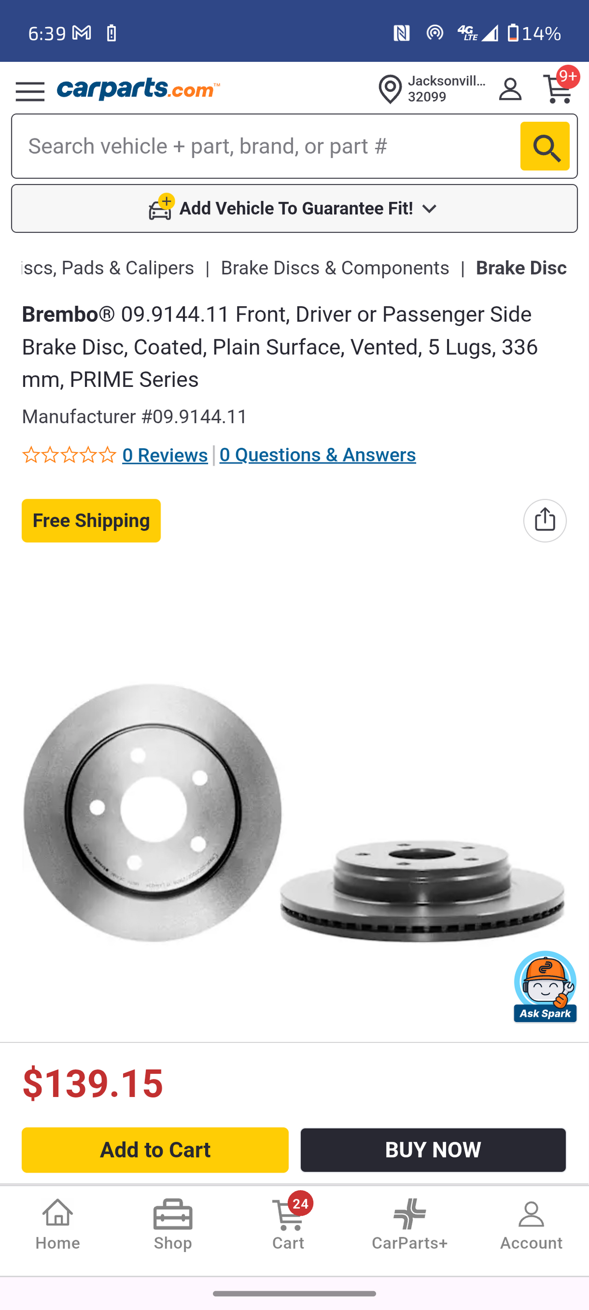 2002–2022 Ram 1500, 2004–2009 Durango & Aspen Brembo Prime Front Brake Rotor 🛑🚘