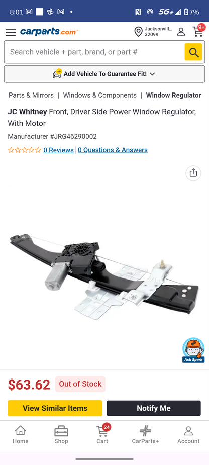 2007–2017 GMC Acadia, Buick Enclave, Chevy Traverse & Saturn Outlook Front Driver Side Power Window Regulator w/ Motor 🪟🚘