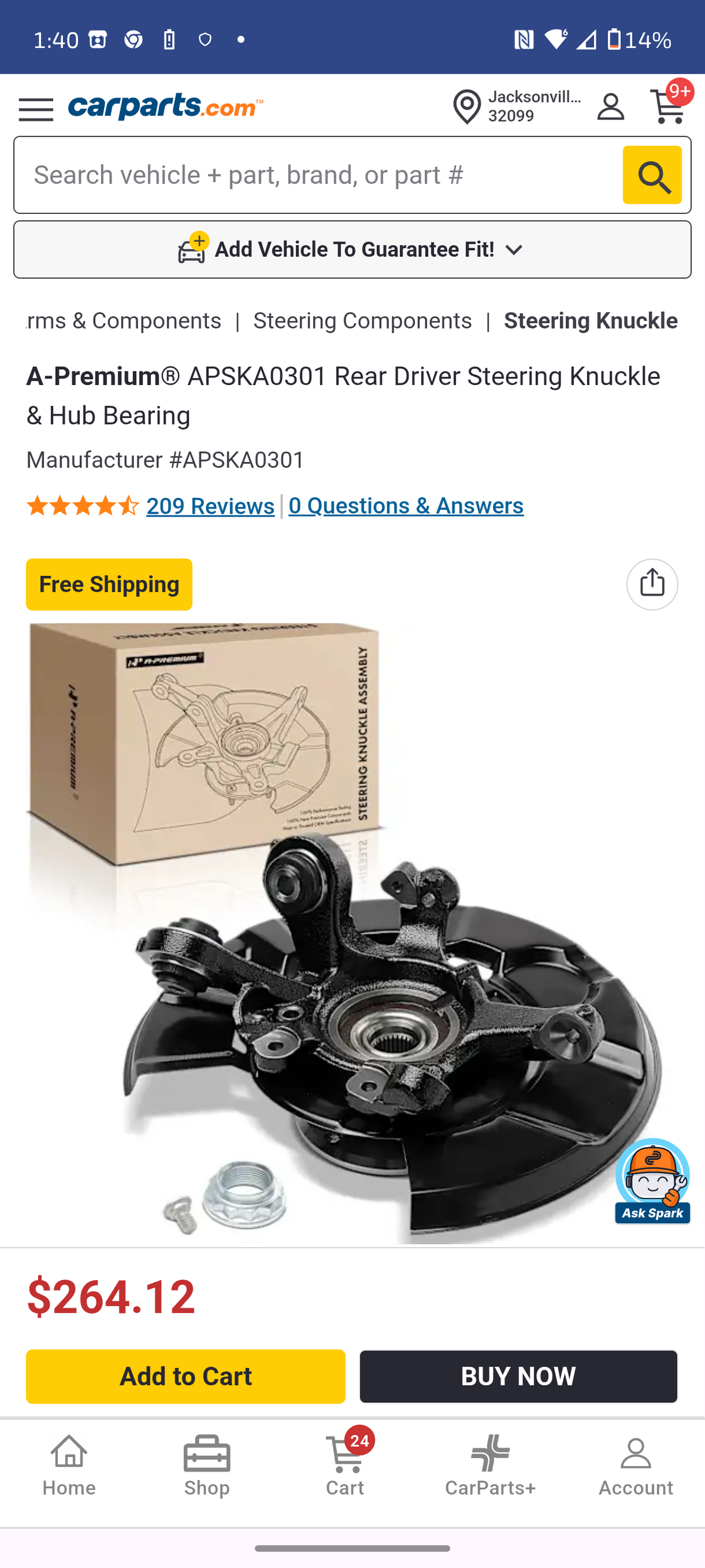 2006–2013 BMW 3 Series Rear Driver Side Steering Knuckle & Hub Bearing Assembly ⚙️🚘