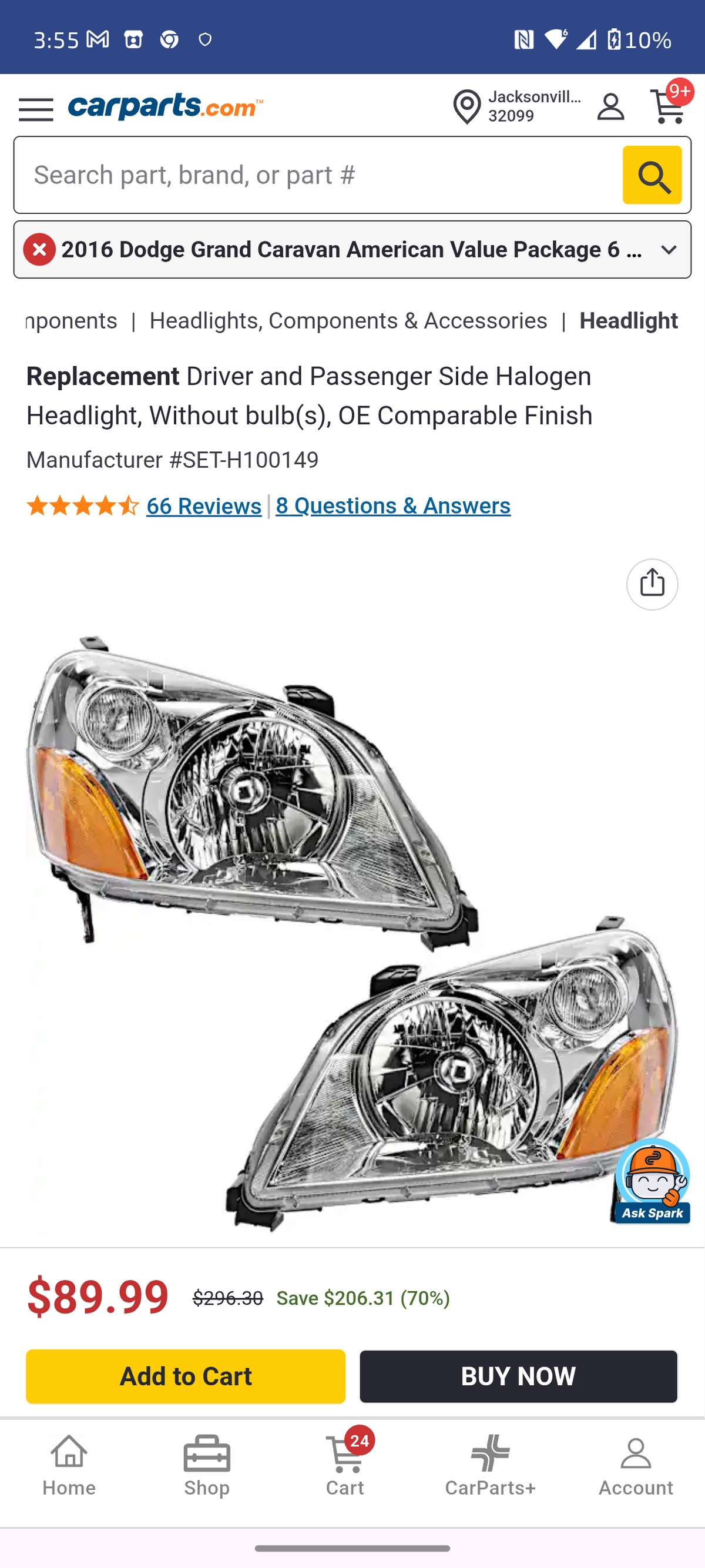 2003–2005 Honda Pilot Driver and Passenger Side Halogen Headlight Assembly Pair 🚘💡