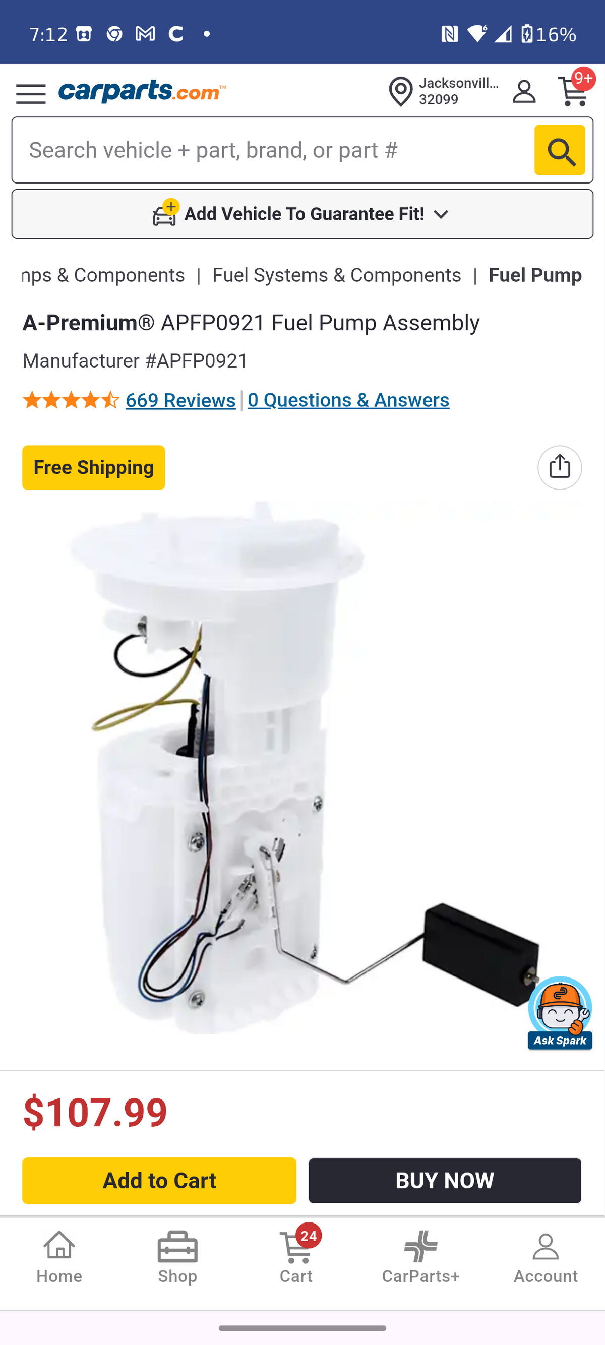 2005–2008 Volkswagen In-Tank Fuel Pump Assembly ⛽🚘