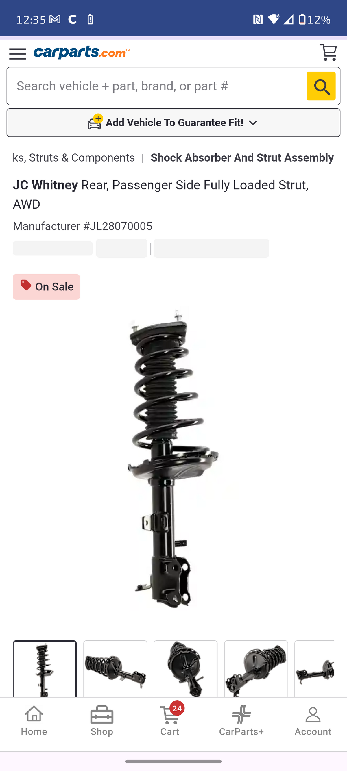 2004–2007 Toyota Highlander / Lexus RX Rear Strut Assembly (Passenger Side, AWD) 🛠️🚘