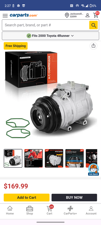 1996–2002 Toyota 4Runner A/C Compressor with Clutch ❄️🚘