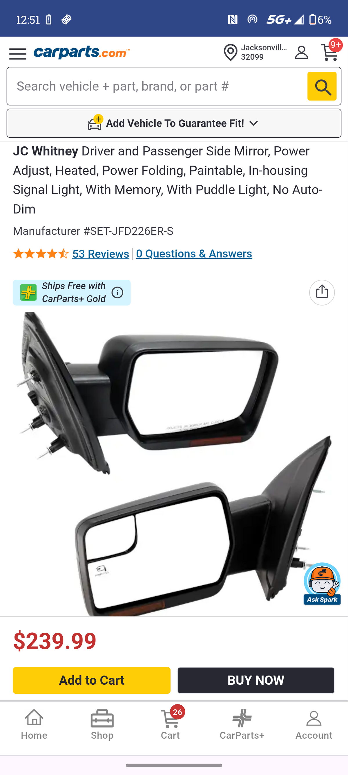 2011–2014 Ford F-150 Driver & Passenger Side Power Folding Heated Door Mirror Set 🪞🚘