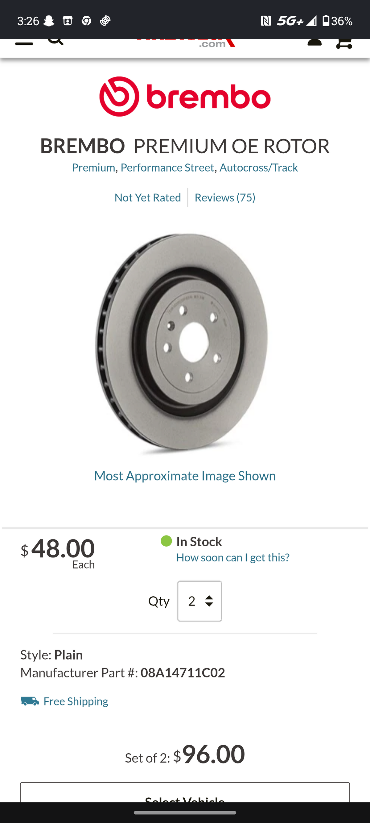 2006–2015 Honda Civic / 2013–2015 Acura ILX Brembo Premium OE Rear Brake Rotor Set 🛑🚘