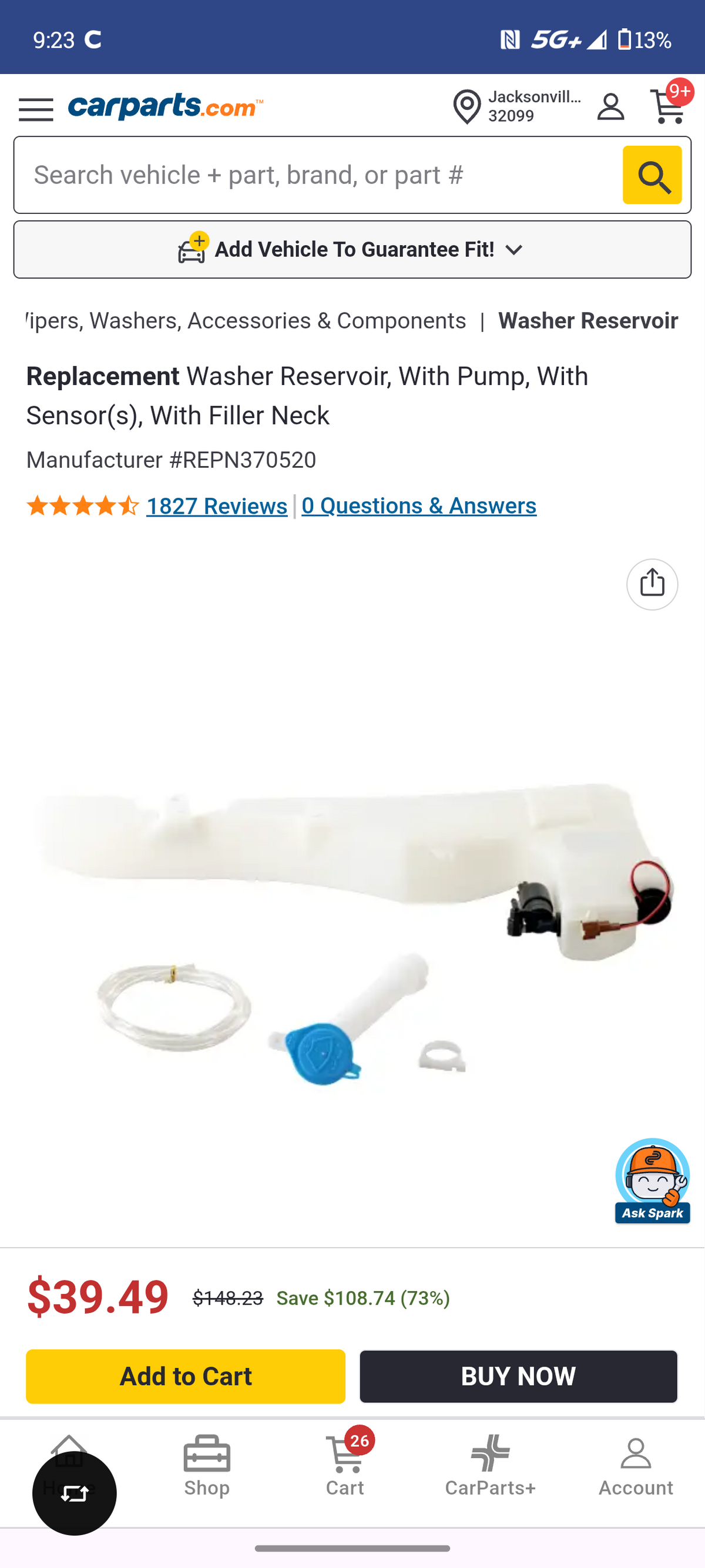 2005–2008 Nissan Pathfinder & Xterra Windshield Washer Reservoir Assembly 💧🚘