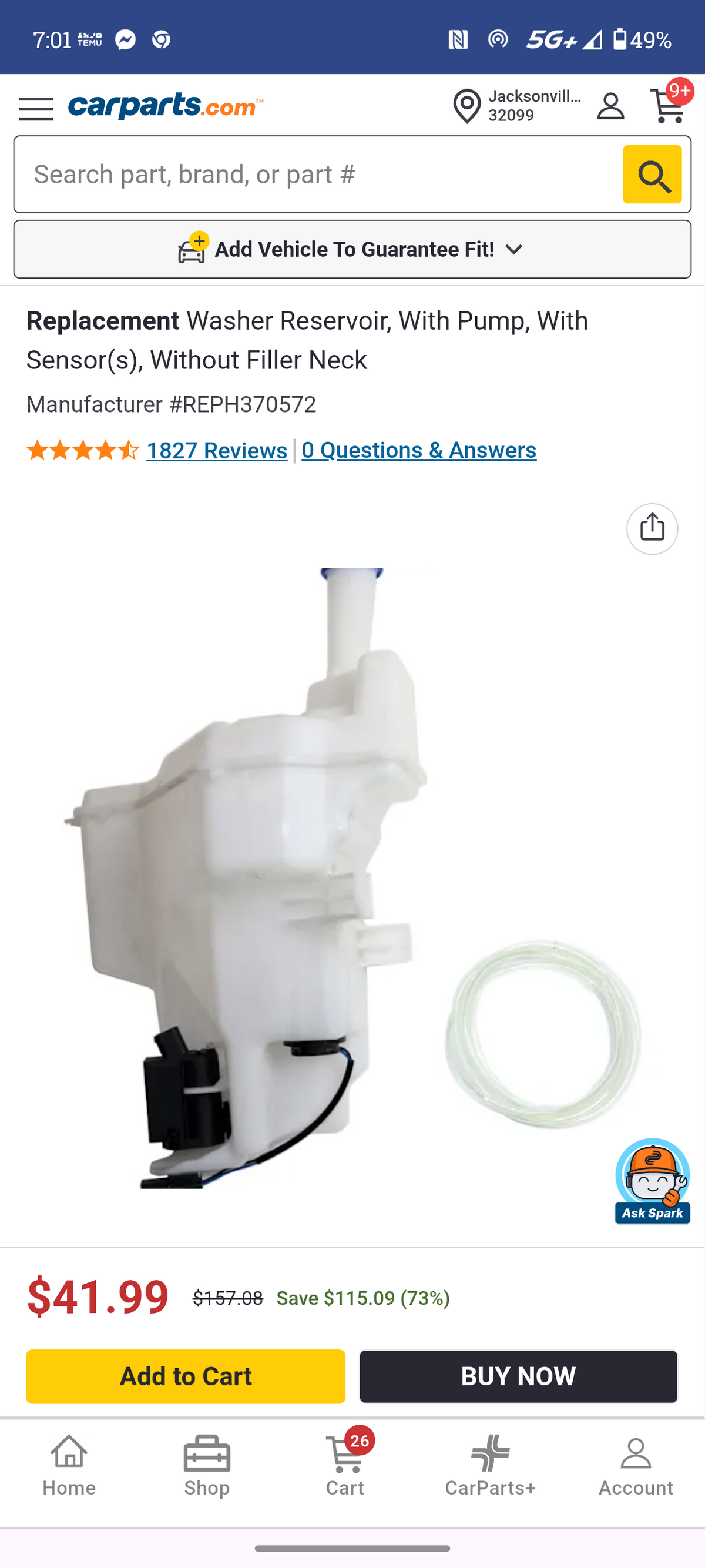 2013–2017 Hyundai Elantra GT Windshield Washer Reservoir w/ Pump & Fluid Level Sensor 💧🚘
