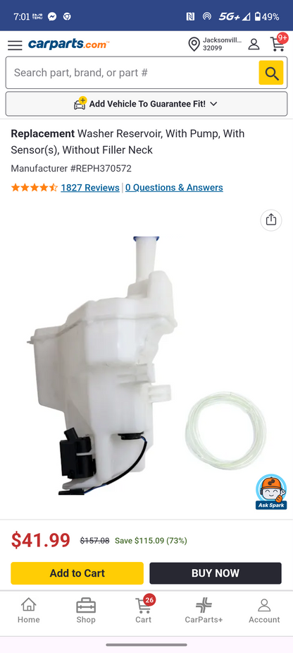 2013–2017 Hyundai Elantra GT Windshield Washer Reservoir w/ Pump & Fluid Level Sensor 💧🚘