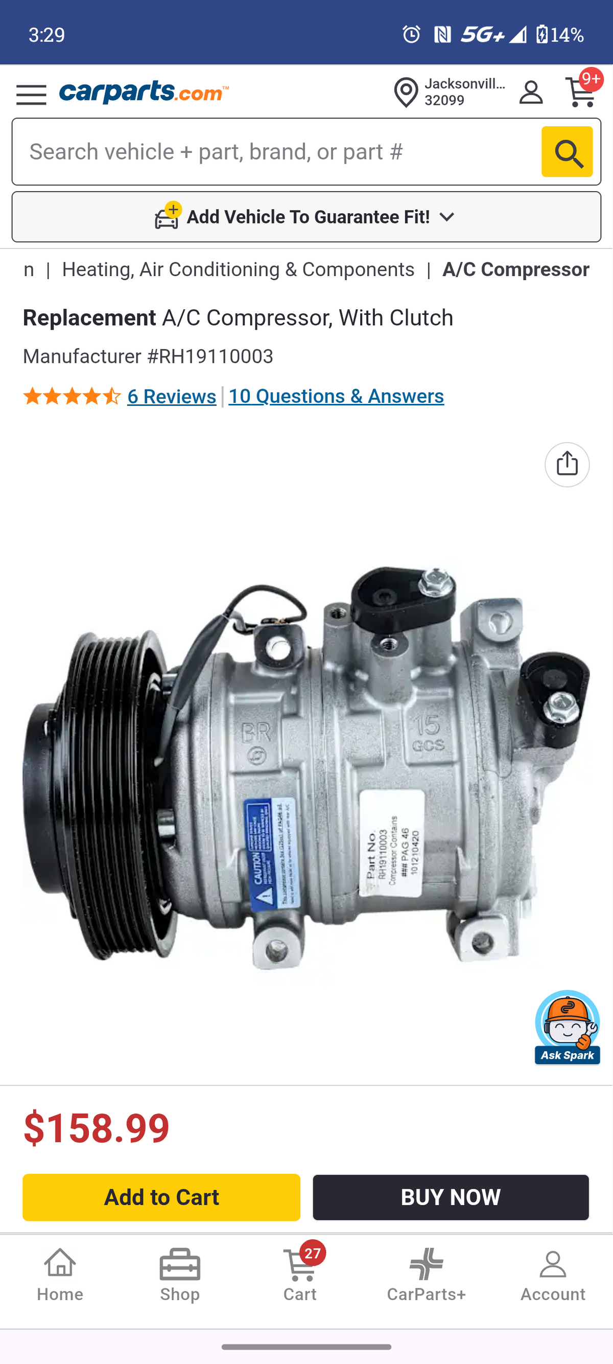 2010–2015 Honda Crosstour & 2013–2015 Acura RDX 3.5L V6 A/C Compressor w/ Clutch ⚡🚘
