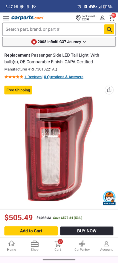 2017–2020 Ford F-150 Passenger Side Factory-Style LED Tail Light Assembly (CAPA Certified) ⚡🚘