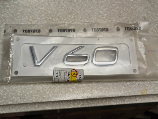 2015–2025 Genuine Volvo V60 Rear Hatch Model Name Badge Emblem (Fits V60, V60 Cross Country) ⚡🚘